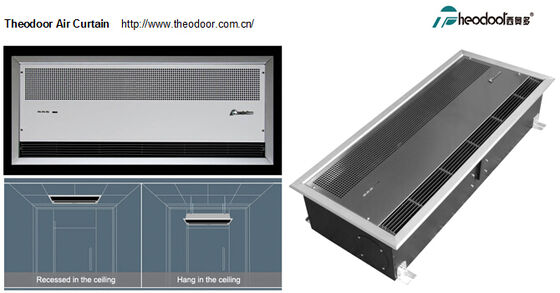 Rèm chắn gió trần âm với hàng rào nhiệt, quạt làm mát hoặc sưởi ấm không khí